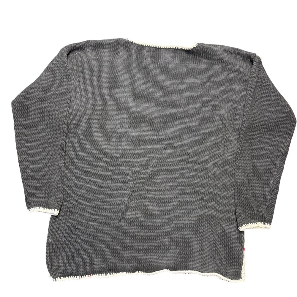 Casual Corner hand knit Christmas poinsettia‎ sweater women's size large - Picture 2 of 6